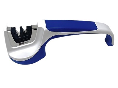 AccuSharp 036C Knife Sharpener Pull Through Blue/White Hand Held Diamond Tungsten Carbide Sharpener Ergonomic Handle
