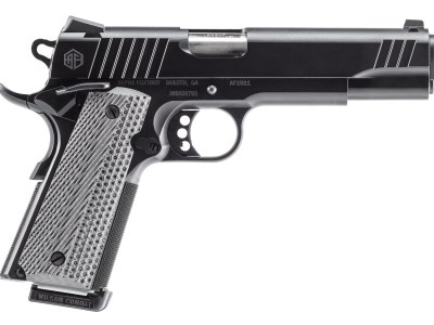 Alpha Foxtrot AA27X4ENA-XQBK08-WBS AF1911  Full Size 45 ACP 8+1 5″ Stainless Bull Barrel, Black QPQ Stainless Steel Serrated Slide, Black QPQ Stainless Steel Serrated Frame w/Beavertail G10 Grip