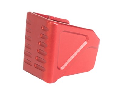 Timber Creek Outdoors GLMEPR Glock 17/19 Magazine Extension Plate Red Aluminum