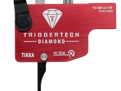 TriggerTech TI0SRB02TNF Diamond  Black/Red Flat Lever Fits Tikka Right Hand