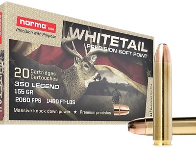 Norma Ammunition 603404704 Whitetail  350Legend 155gr Soft Point 20 Per Box/10 Case