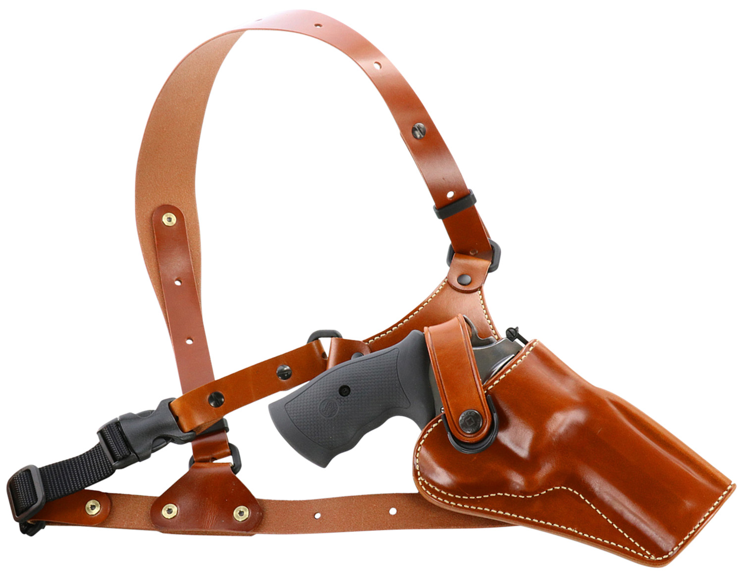 Galco GA170 Great Alaskan Chest Holster Fits Chest Up To 54″ Tan Leather Shoulder/Torso Strap Fits S&W X Frame 500 4″ Right Hand