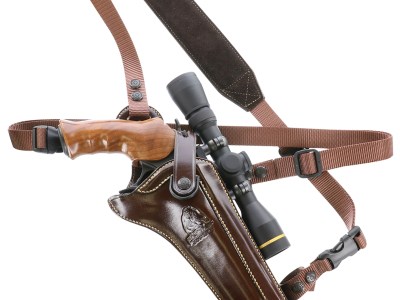 Galco KH130H Kodiak Hunter Chest Holster Havana Brown Leather Shoulder/Torso Strap Fits S&W N Frame Fits Ruger Blackhawk 7.50″ Right Hand