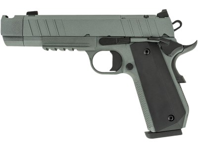 Tisas Arms 10100135 1911 Night Stalker Carry 45 ACP 8+1 4.25″ Black Bull Barrel, Gray Cerakote Carbon Steel Serrated Slide, Gray Cerakote Carbon Steel Frame w/Beavertail & Picatinny Rail, Black Rubber