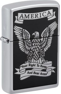 ZIPPO WINDPROOF LIGHTER EAGLE – RIGHT TO BEAR ARMS