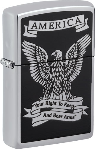 ZIPPO WINDPROOF LIGHTER EAGLE – RIGHT TO BEAR ARMS
