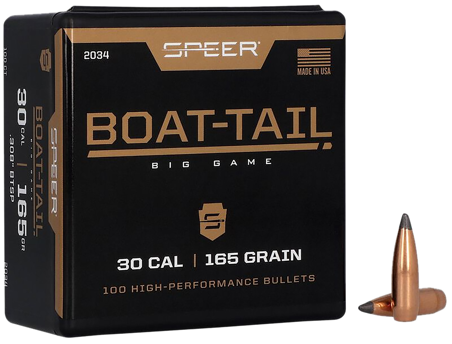 Speer 2034 Boat-Tail  .308 165 gr Spitzer Boat Tail Soft Point
