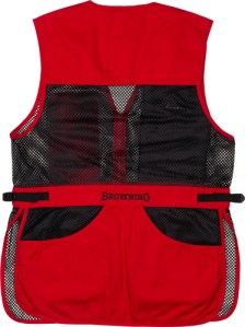BROWNING MESH SHOOTING VEST – R-HAND 2XL BLACK/RED TRIM