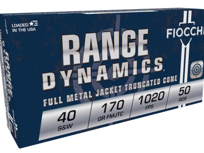 Fiocchi 40SWA Range Dynamics  40S&W 170gr Full Metal Jacket Truncated Cone 50 Per Box/20 Case