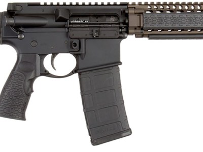 Daniel Defense 0208806027055 DDM4 M4A1 *CA Compliant 5.56x45mm NATO 14″ 10+1 Black Hard Coat Anodized 6 Position w/SoftTouch Overmolding Stock with Flat Dark Earth Handguard