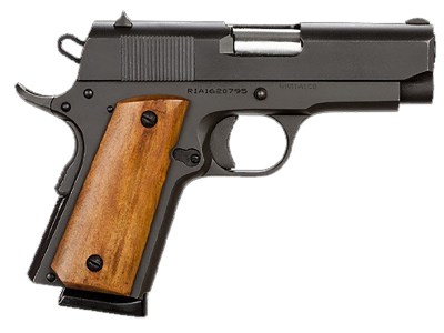 Rock Island 51416MA GI Standard CS *MA Compliant 45 ACP Caliber with 3.50″ Barrel, 7+1 Capacity, Overall Black Parkerized Finish Steel, Beavertail Frame, Serrated Slide & Wood Grip