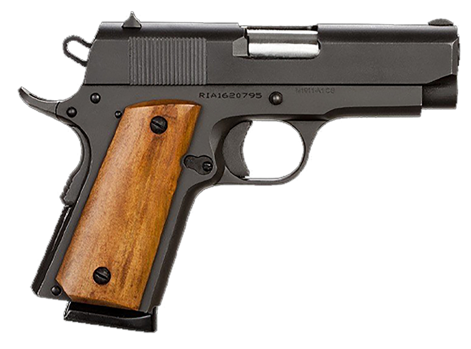 Rock Island 51416MA GI Standard CS *MA Compliant 45 ACP Caliber with 3.50″ Barrel, 7+1 Capacity, Overall Black Parkerized Finish Steel, Beavertail Frame, Serrated Slide & Wood Grip