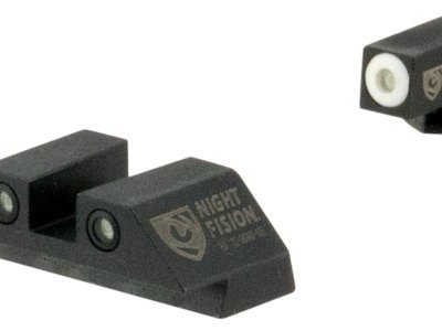 Night Fision GLK001003WGW Tritium Night Sights For Glock  Green Tritium White Outline Front Sight- Green Tritium White Outline Rear Sight Glock 17/17L/19/22