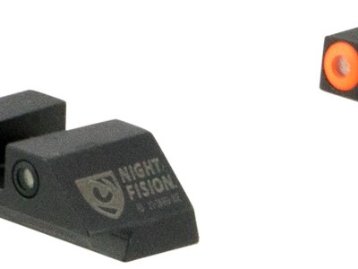Night Fision GLK001003OGW Tritium Night Sights For Glock  Green Tritium Orange Outline Front Sight- Green Tritium White Outline Rear Sight Glock 17/17L/19/22