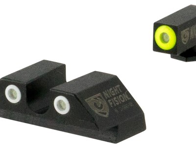 Night Fision GLK002007YGW Tritium Night Sights For Glock  Green Tritium Yellow Outline Front Sight- Green Tritium White Outline Rear Sight Glock 20/21/29/30/36/40/41