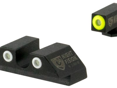 Night Fision GLK003007YGW Tritium Night Sights For Glock  Green Tritium Yellow Outline Front Sight- Green Tritium White Outline Rear Sight Glock 42/43/43X