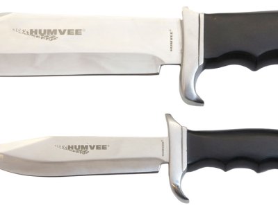 Humvee Adventure Gear HMVBC02BK Bowie Knife Set  Fixed Plain Spear Point Polished Stainless Steel Black Pakawood