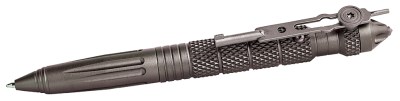 Uzi Accessories UZITACPEN4GM Tactical Pen  Gun Metal Aluminum 6″ Features Glass Breaker/Cuff Key