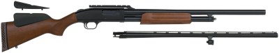 Mossberg 54243 500 Combo 12 Gauge 5+1 3″ Blued 28″ Vent Rib/24″ Slugster  Barrel w/Cantilever Scope Mount, Blued Steel Receiver, Hardwood Dual Comb Stock, Includes Accu-Set Chokes