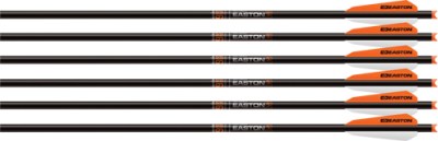 EASTON XBOW BOLT 9MM CARBON – 22″ W/3″ VANES HALF MOON 6-PK