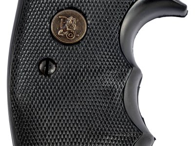 Pachmayr 03265 Gripper Professional Grip Checkered Black Rubber with Finger Grooves for S&W K/L Frame with Square Butt