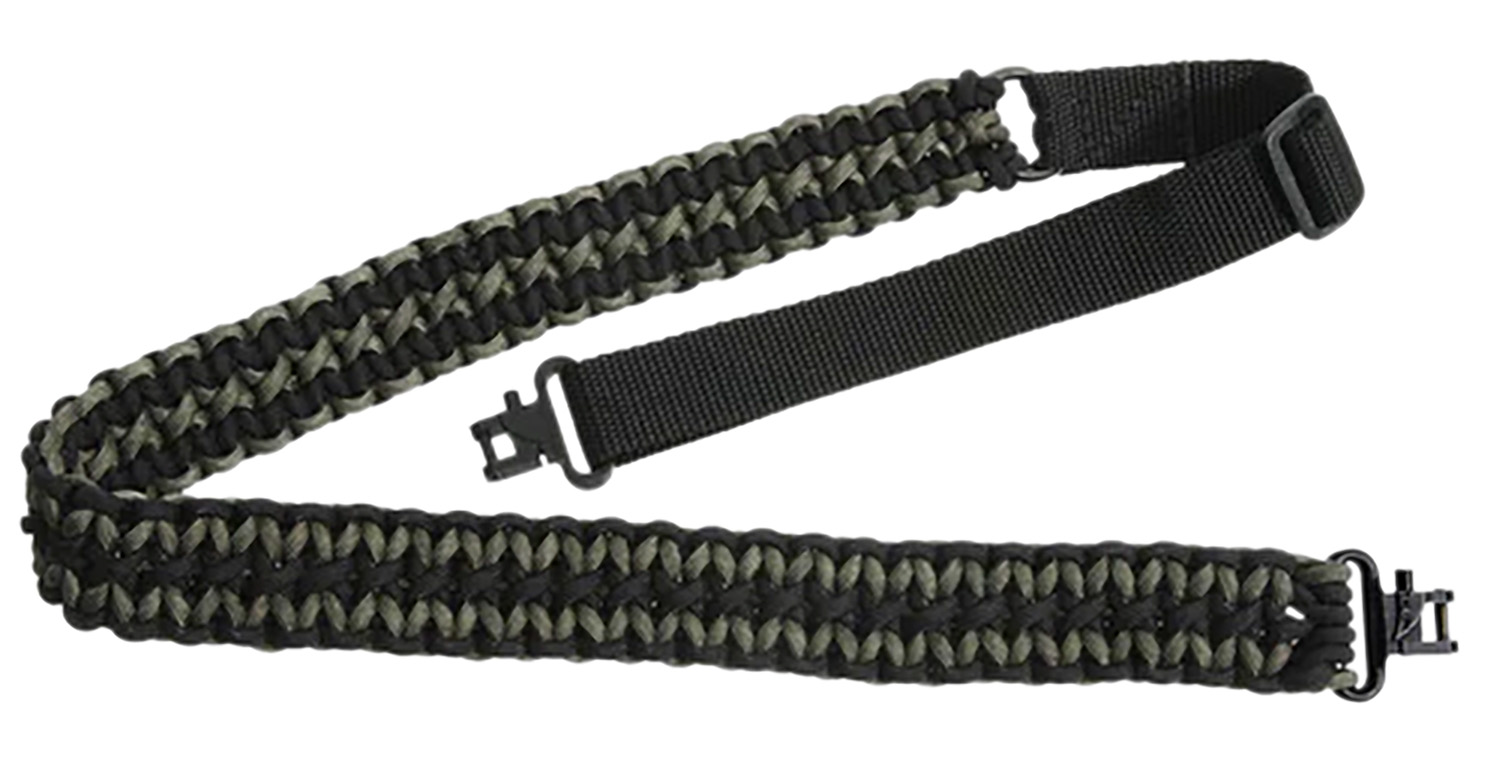 Outdoor Connection PCS80569 Paracord Sling 1″ W x 43″ L Adjustable Black w/Green Accents for Rifle/Shotgun