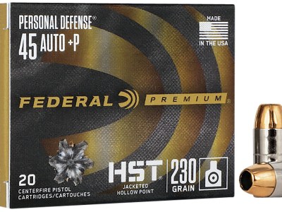Federal P45HST1S Premium Personal Defense 45ACP+P 230gr HST Jacketed Hollow Point 20 Per Box/10 Case