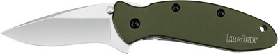 Kershaw 1620OL Scallion  2.40″ Folding Drop Point Plain Bead Blasted 420HC SS Blade Olive Drab Anodized Aluminum Handle Includes Pocket Clip
