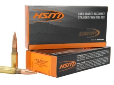 HSM SUBSONIC 8.56 BLACKOUT – BTHP 20RD 25BX/CS