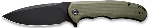 CIVIVI KNIFE PRAXIS 3.75″   OD – GREEN G10/BLACK STN CLAM PACK