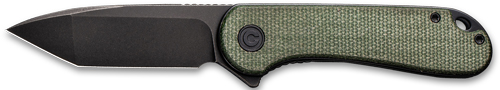 CIVIVI KNIFE ELEMENTUM 2.96″ – GREEN MICARTA/BLACK D2 CLAM PK