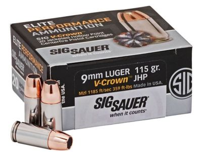 SIG 9MM 115GR V-CROWN 365 20RD