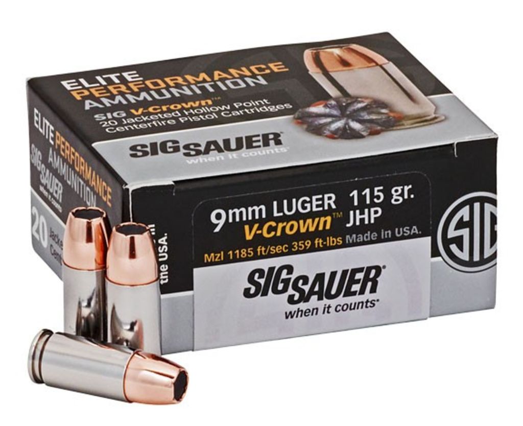 SIG 9MM 115GR V-CROWN 365 20RD