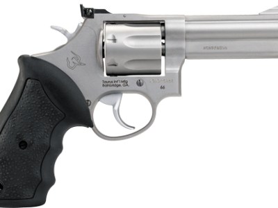 TAURUS 66 357MAG 4″ AS 7-SHOT – MATTE STAINLESS STEEL RUBBER