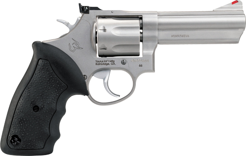 TAURUS 66 357MAG 4″ AS 7-SHOT – MATTE STAINLESS STEEL RUBBER