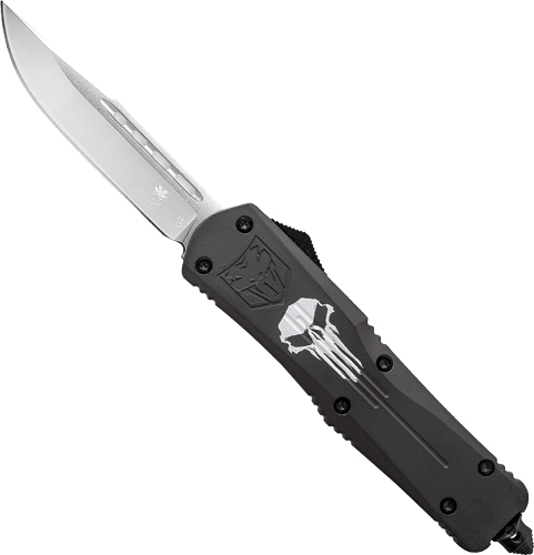COBRATEC LARGE FS3 OTF BLACK – PUNISHER 3.5″ D2 STEEL DRP PNT