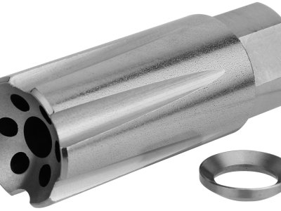 TacFire MZ1020SS Linear Compensator Stainless Steel with 1/2″-28 tpi Threads, 2.05″ OAL & 0.87″ Diameter for 5.56x45mm NATO AR-15