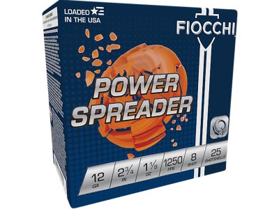 Fiocchi 12SSCX8 Exacta Target Power Spreader 12Gauge 2.75″ 1 1/8oz 8Shot 25 Per Box/10 Case
