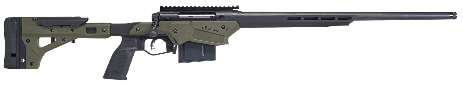 Savage Arms 57550 Axis II Precision 243 Win 10+1 22″, Matte Black Barrel/Rec, OD Green Adjustable MDT Aluminum Chassis, Polymer Grip