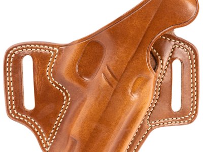 Galco FL834 Fletch  OWB Tan Leather Belt Slide Compatible w/ Glock 48/48 MOS/S&W M&P Shield EZ Belt Up to 1.75″ Wide Right Hand