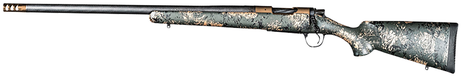 Christensen Arms 8010621300 Ridgeline FFT 300 Win Mag 3+1 22″ Carbon Fiber/Threaded Barrel, Burnt Bronze Cerakote, Green with Black/Tan Accents Stock, Left Hand