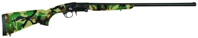 Charles Daly 930335 101  Compact 20 Gauge Break Open 3″ 1rd 26″ Black Steel Single Shot Barrel & Receiver, Fixed Woodland Camo Synthetic Stock, Beretta/Benelli Mobil Choke System