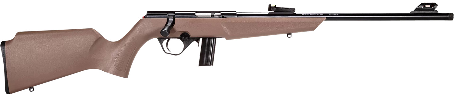 Rossi RB22L1611FDE RB22  Compact 22 LR 10+1, 16″ Matte Black Button Rifled Free Floating Steel Barrel, Matte Black Stainless Steel Receiver, Flat Dark Earth Monte Carlo Stock, Right Hand