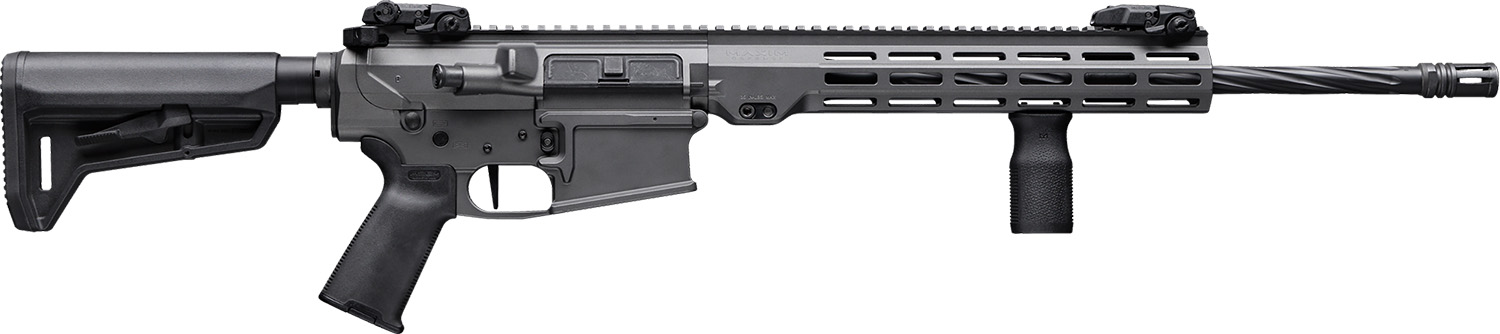 Maxim Defense MXM49685 MD10 L 308 Win 20+1 16″ Fluted Barrel, Black Cerakote Finish, M-LOK Handguard, Magpul Furniture, SL-K Stock, MVG Grip, MBUS Sights, Blackout Defense Flat Trigger