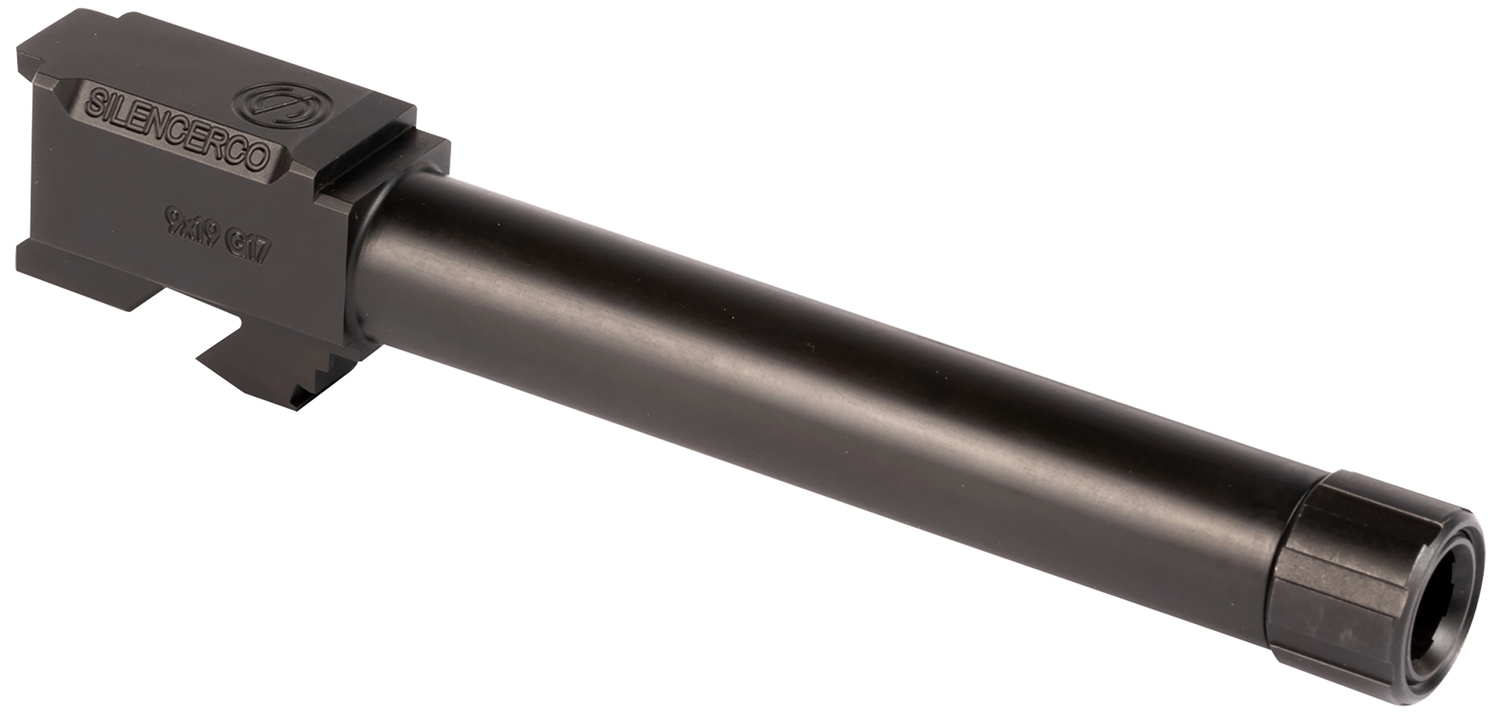 SilencerCo AC864 Glock  9mm Luger 5″ Threaded Black Nitride Stainless Steel, Fits Glock 17 Gen1-4