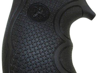 Pachmayr 02482 Diamond Pro Grip Diamond Checkering Black Rubber with Finger Grooves for Ruger LCR