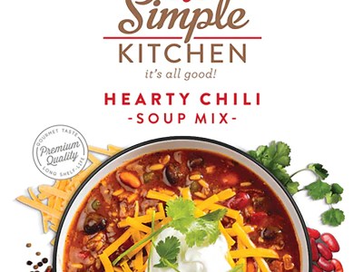 ReadyWise RWSK05064 Simple Kitchen Hearty Chili 8 Servings Per Pouch, 6 Per Case