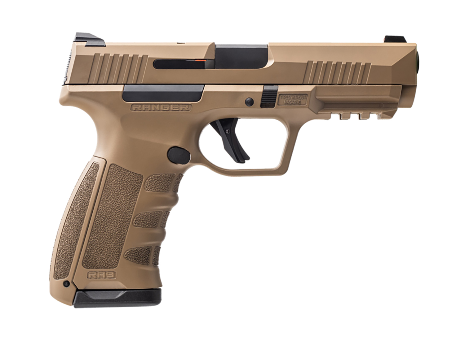 Dickinson LLC RA9FED RA9  9mm Luger 17+1 4.25″ Black Steel Barrel, Flat Dark Earth Cerakote Serrated Aluminum Slide, Flat Dark Earth Polymer Frame w/Accessory Rail