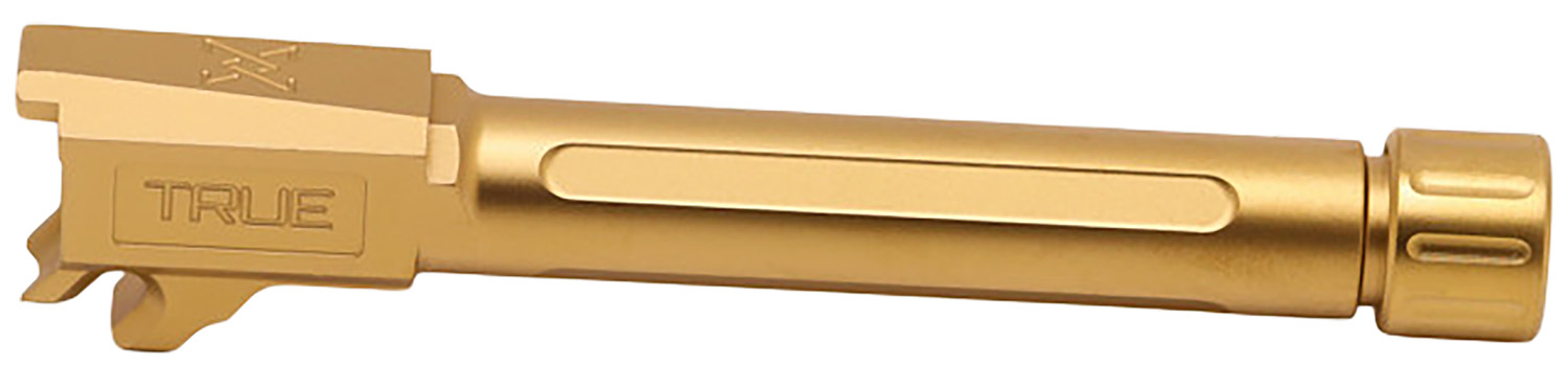 True Precision Inc TPP365FBXTG Sig  9mm Luger 4.30″ Threaded Gold TiN Stainless Steel, Fits Sig P365 Fuse
