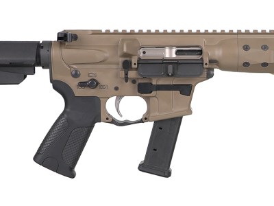 LWRC ICP9CK8SBA3 IC-9  9mm Luger 8.50″ 33+1 Black Nitride Threaded Barrel, Flat Dark Earth Anodized Aluminum Picatinny Rail Receiver, SB Tactical SBA3 Brace, LWRC Ultra Combat Grip, Ambidextrous